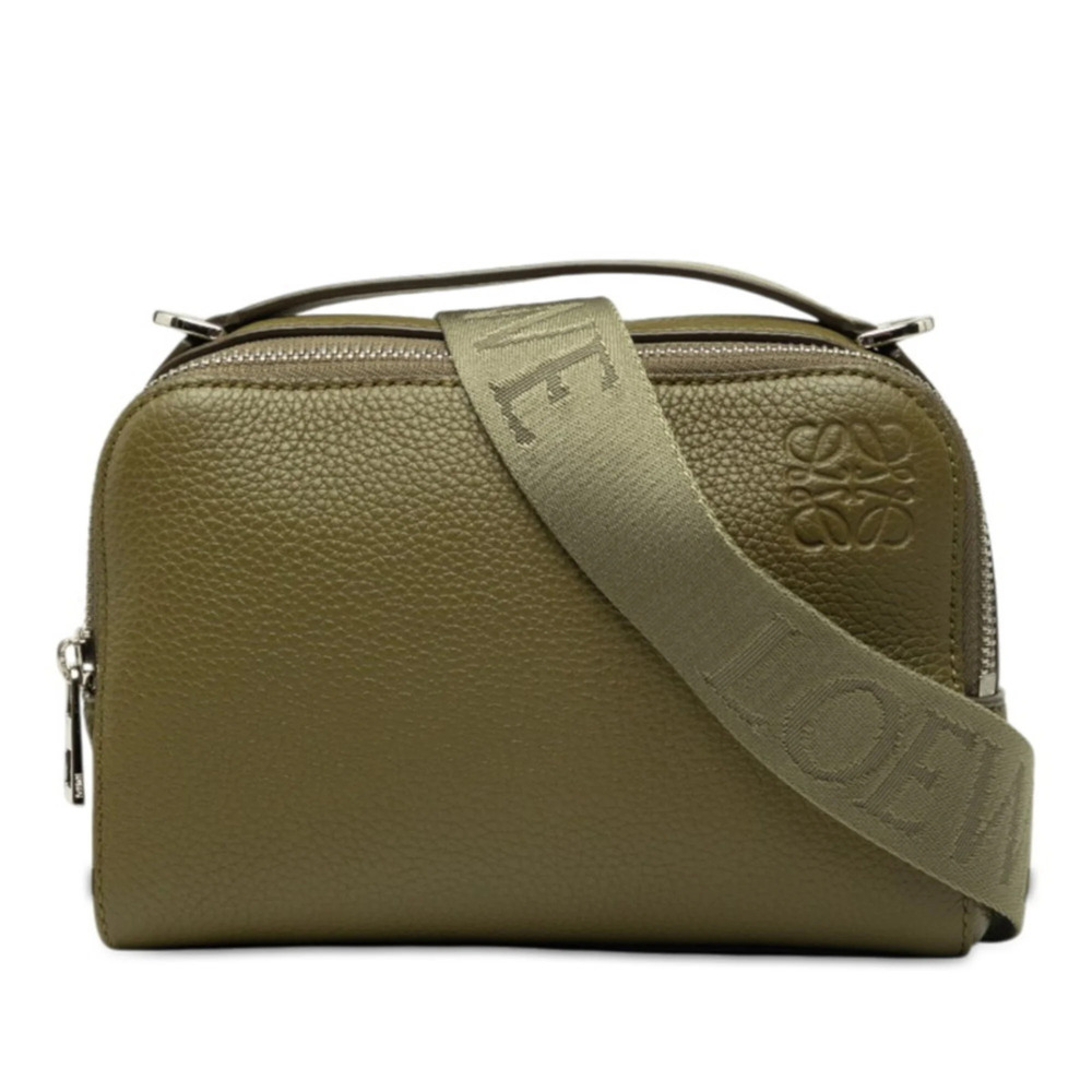 Loewe Anagram Crossbody Camera Bag Mini Shoulder 2-Way Khaki Green Soft Grain...